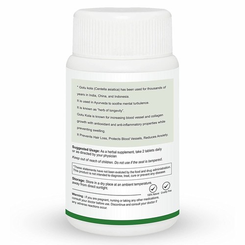Herb Essential Gotu Kola Centella Asiatica numero 60 spedizione gratuita - Foto 2 di 7