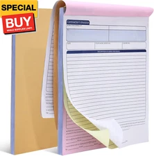 2 Pcs Contractors Invoice Book Carbonless Forms Receipt 8.5 x 11 Inch Work Order