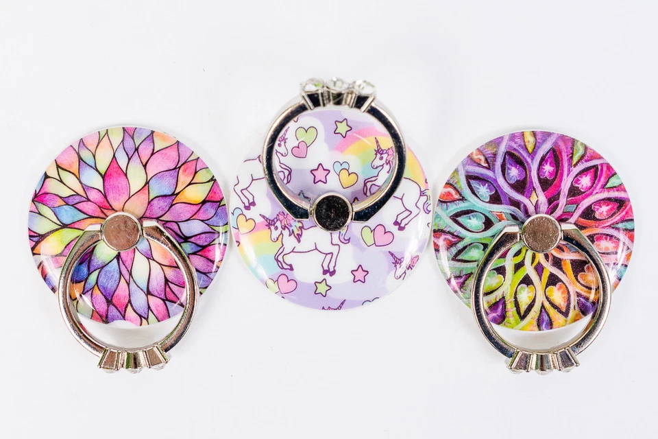 Universal 360° Cell Phone Finger Ring Smartphone Kickstand Car Mount Holder - Image 2 of 4