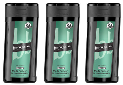 bruno banani Duschgel MADE FOR MEN 3in1 Shower Gel aromatisch fruchtig 3x 250ml
