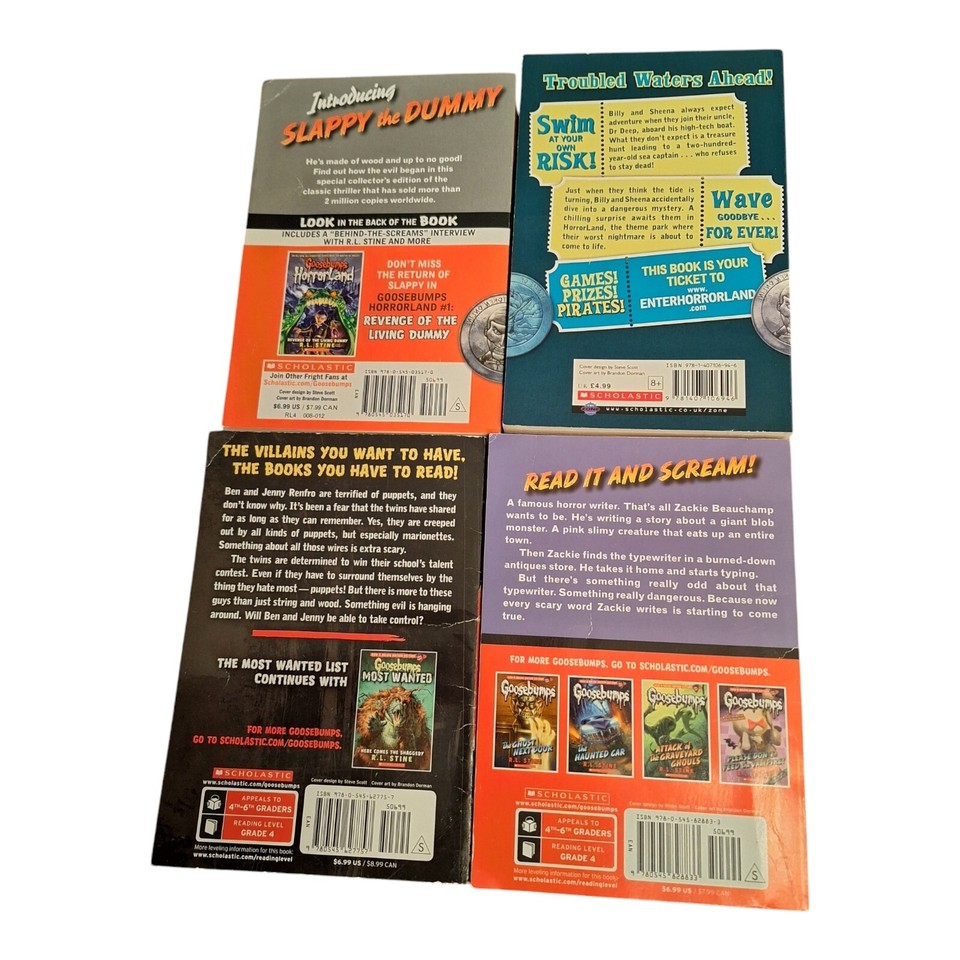 R.L. Stein Goosebumps Books Lot Of 4 Living Dummy Blob Puppet People ...