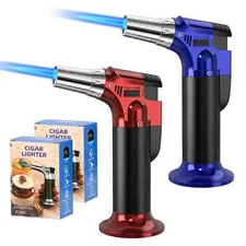 Butane Gas Lighter Refillable Adjustable Flame Lighter Chef Cooking Torch.