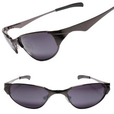 Grunge Urban Aesthetic Genuine Vintage Unisex Wrap Gunmetal Sunglasses