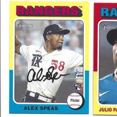 2024 Topps Heritage Texas Rangers Alex Speas Rookie card
