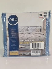Nestl Pinch Pleated Duvet Cover 3 piece CoverSet