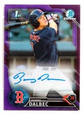 2016 Bowman Chrome Draft Draft Pick Autographs Purple Bobby Dalbec AUTO /250