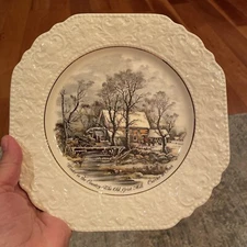 Lord Nelson Pottery Winter In The Country The Old Grist Mill Currier &Ives Plate
