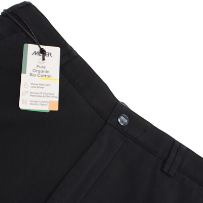 Meyer NWT Chinos / Casual Pants Size 50 34 US Bonn In Solid Blue Cotton Blend