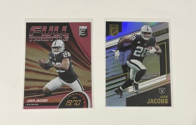 Josh Jacobs 2022 Donruss Elite Full Throttle  Pink  #FT24 & Elite #41 Raiders