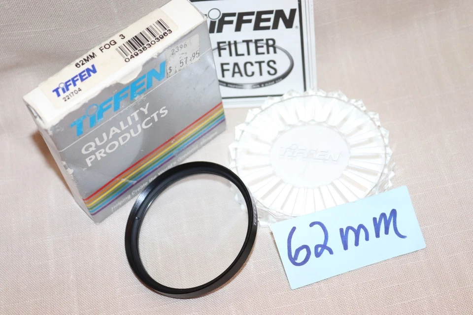 NEW Vtg Tiffen 62mm FOG 3 FILTER USA 62mm Fog #3 MEDIUM Grade Effect MINT - Image 3 of 4