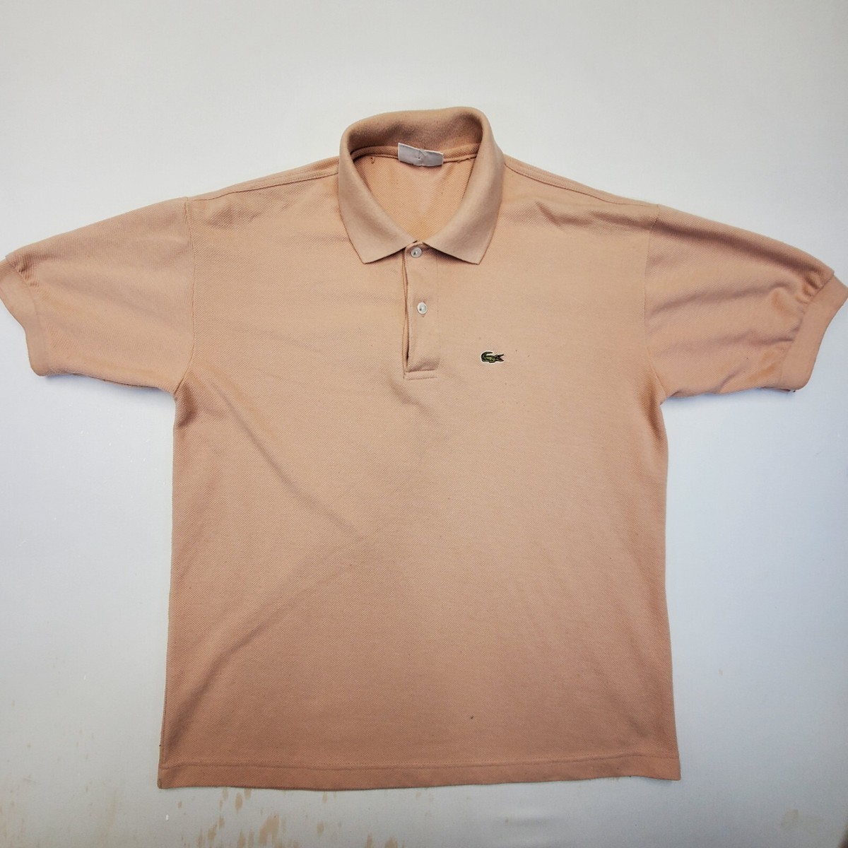 Vintage Chemise Lacoste Polo Shirt Mens XL Beige Short sleeve