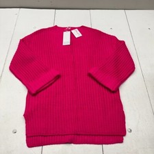 GeeGee Pink Knit Long Sleeve Sweater Dress Women's Size Medium NEW