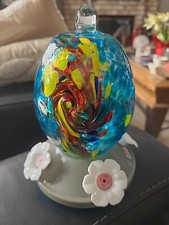 Handblown Glass Hummingbird Feeder