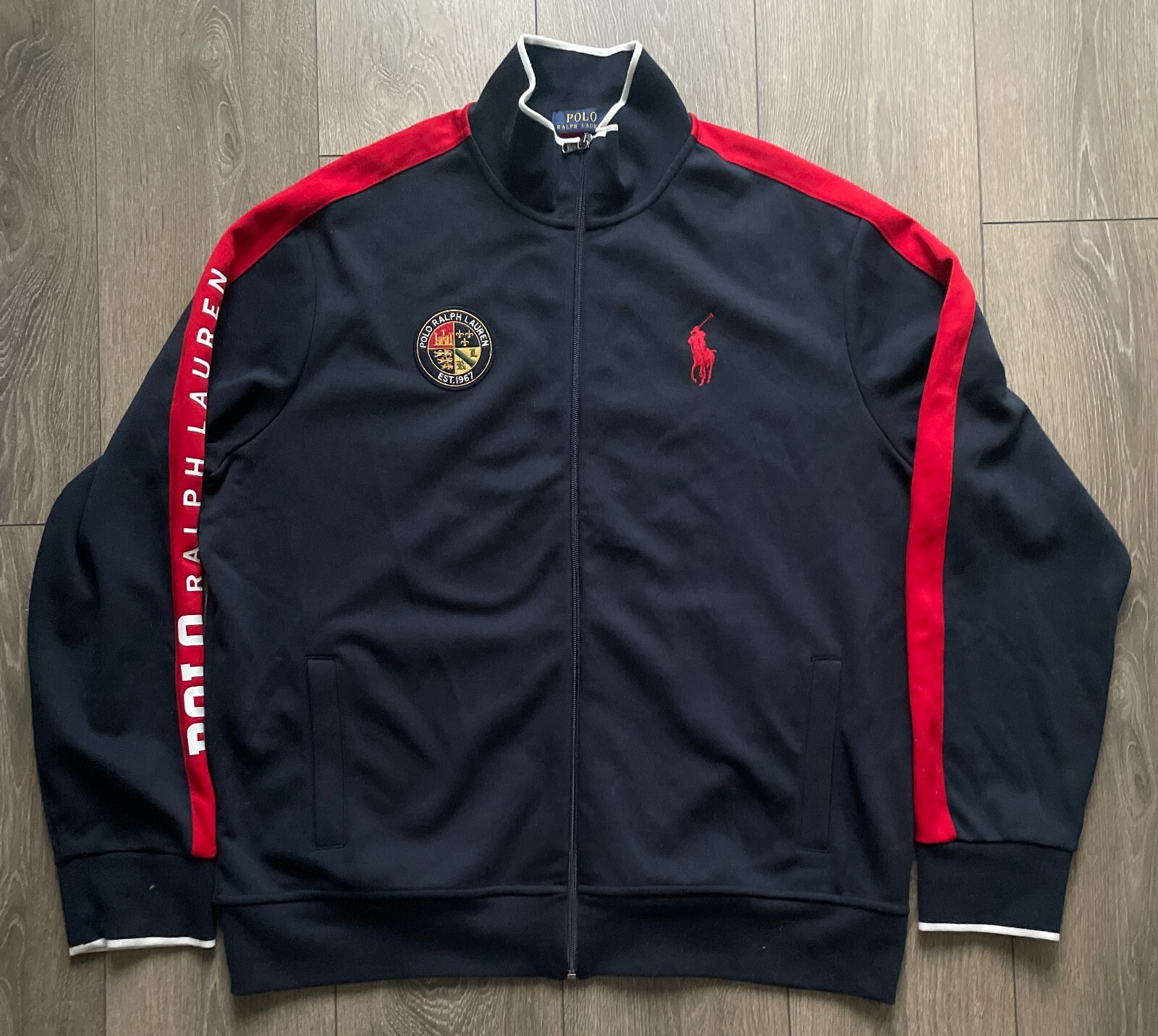 Giacca da pista vintage Polo Ralph Lauren 1967 logo Big Pony taglia XL