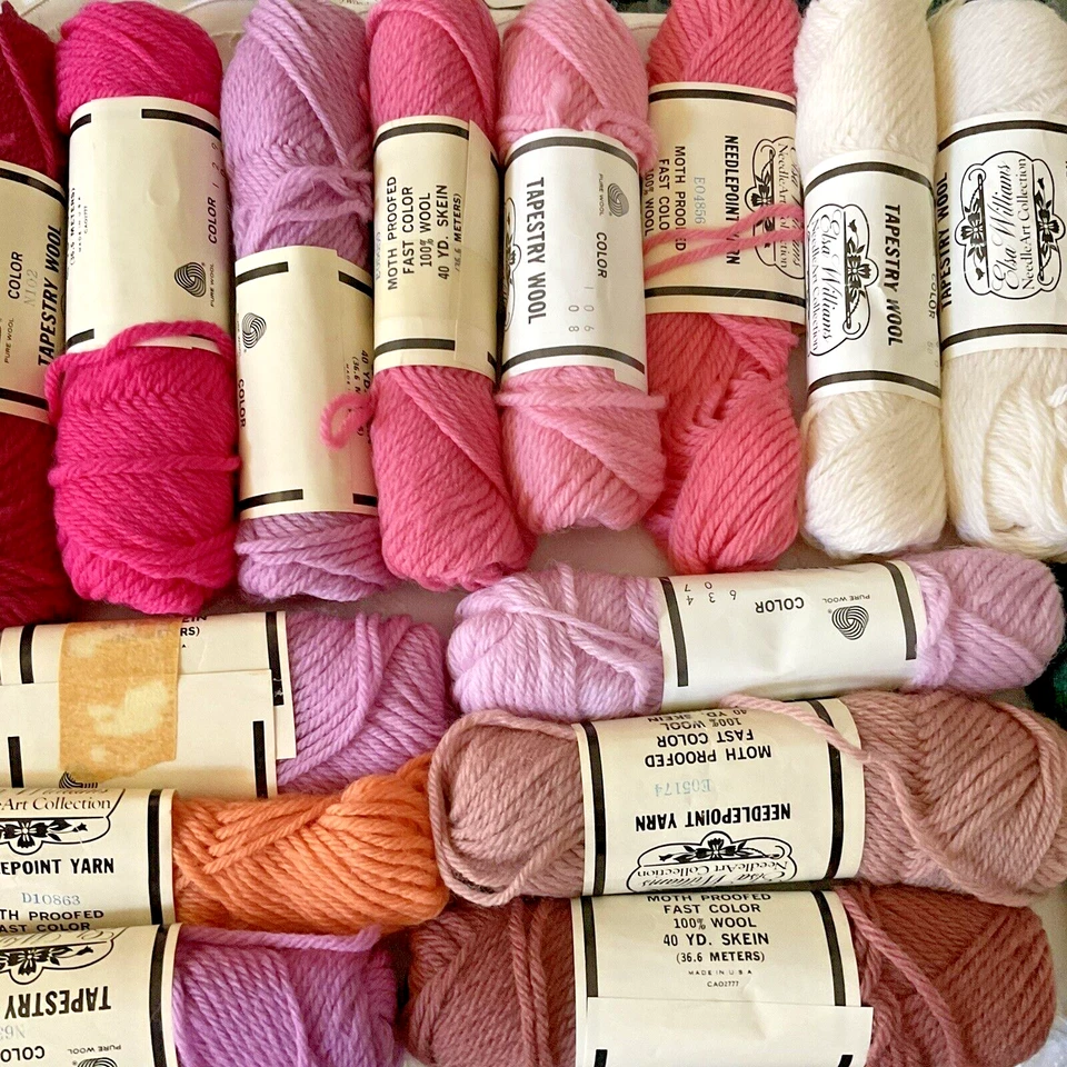 Elsa Williams Needlepoint Tapestry Yarn Lot of 20 Asst Color 100% Wool 40 yd M - Image 3 of 4