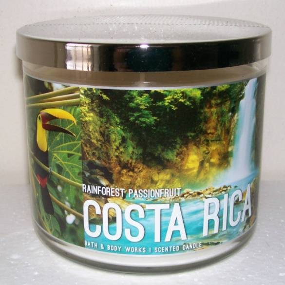 Bw Bath And Body Works 3 Wick Candle Rainforest Passionfruit Costa Rica