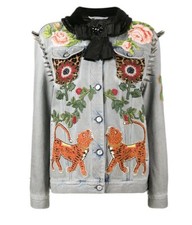 Gucci King Charles Spaniel Embroidered Studded Denim Jacket Sz. 42 Gucci Size