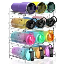 Water Bottle Organizer 4 Pack Stackable Cup Organizer for Cabinet Countertop
