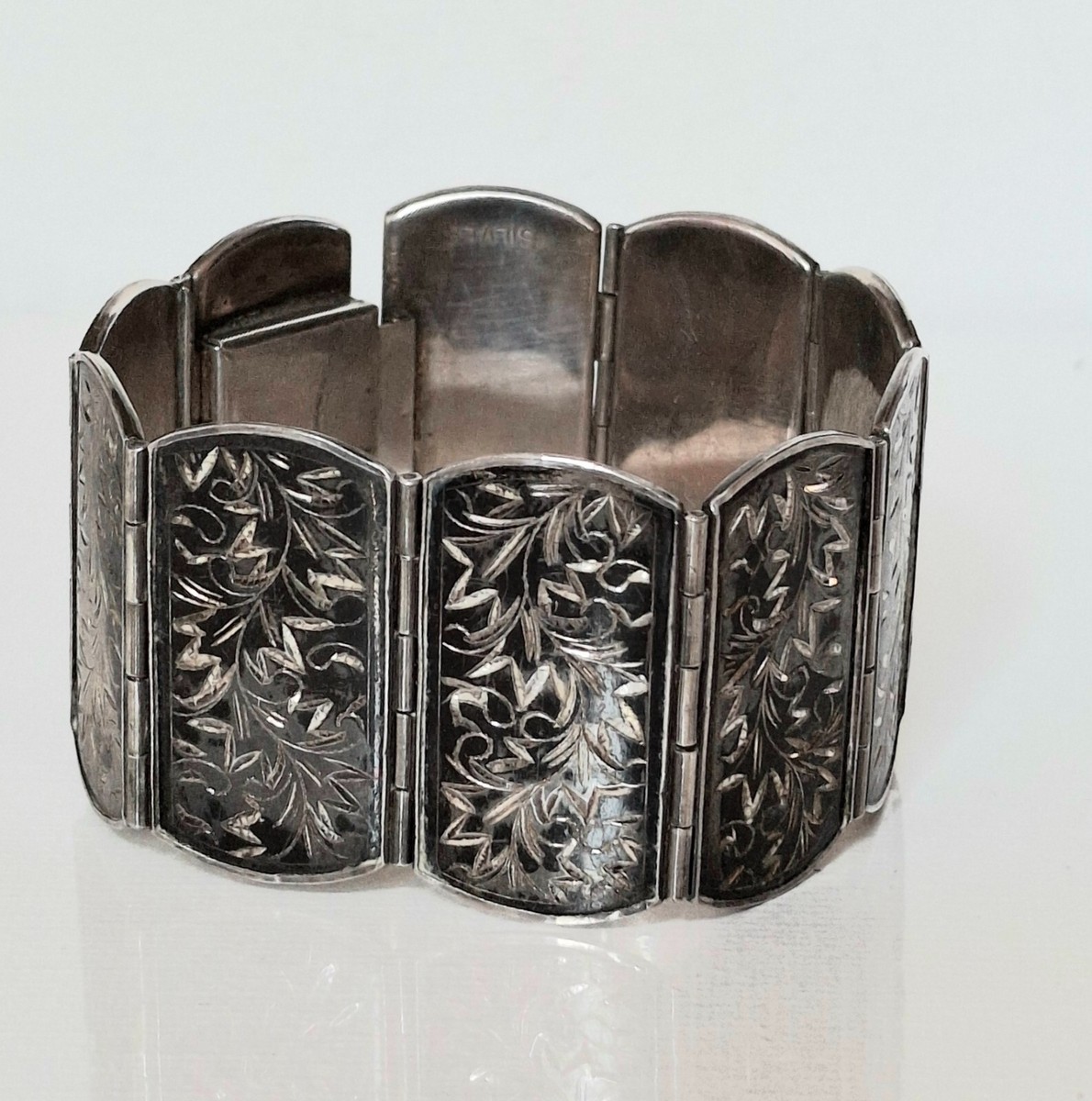 Japanese 950 Sterling Silver Engraved Foliate Design Bracelet | eBay