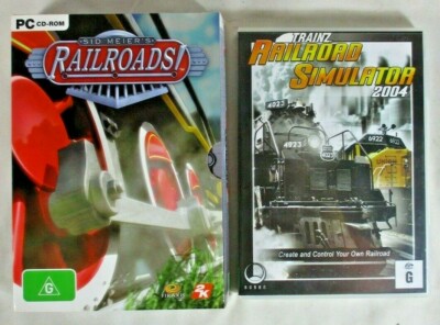 ''TRAINZ RAILROAD SIMULATOR 2004'' & ''SID MEIER'S RAILROADS IN BOX'' PC GAMES