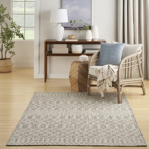Nourison Positano Indoor/Outdoor Light Grey 4' x 6' Area Rug Easy Cleaning Non - Picture 2 of 9