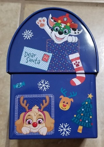 Paw Patrol Blue Holiday Round Top Tin Carry Box - 第 5/5 張圖片