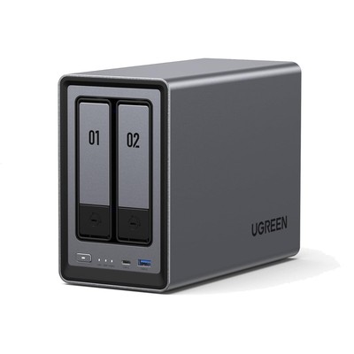 NASync 2-Bay Desktop NAS Intel N100 Quad-Core 8GB RAM 2 5GbE HDMI