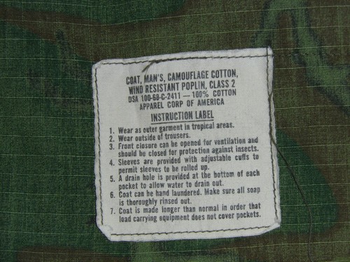 e0576 US Vietnam ERDL jacket only Small-Regular original W14D - Picture 7 of 7