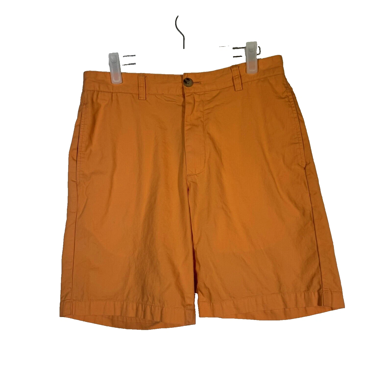 Vineyard Vines Men’s Orange Canvas Club Shorts, Size 30 – 100% Cotton, Mid‑Rise