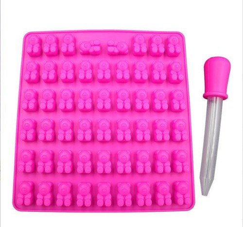 20/53 Cavity Silicone Gummy Snake Worms Bear Mold Candy Jelly Moulds W/ Dropper - Picture 19 of 19