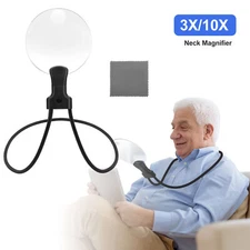 3X Hands Free Neck Magnifying Glass Flexible Gooseneck Magnifier for Reading