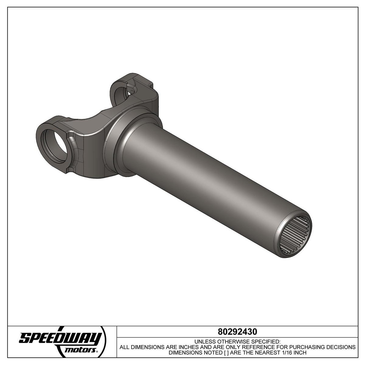 Speedway Motors GM Chevy 27 Spline Front Slip Yoke, 8