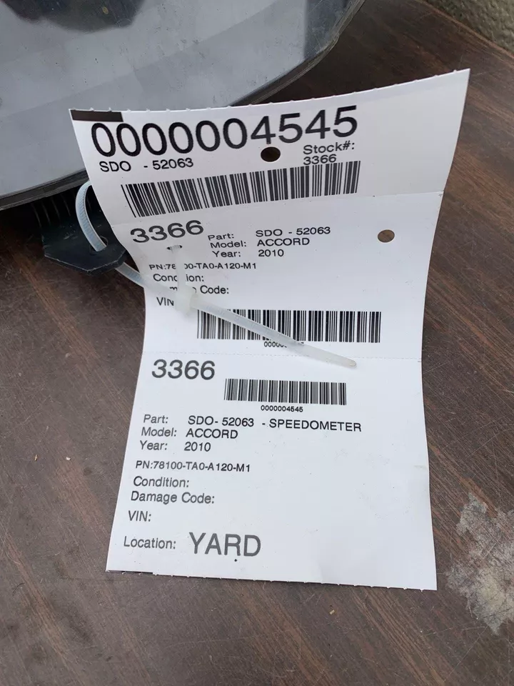 ✅ 2012 HONDA ACCORD SPEDOMETER PN:78100-TA0-A120-M1 OEM - Image 4 of 4