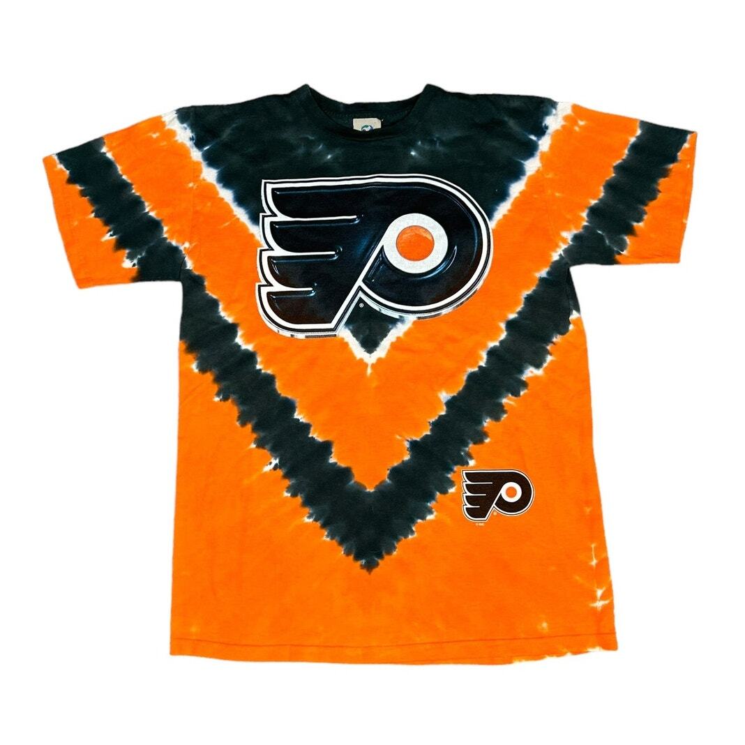 Vintage 90s Liquid Blue Philadelphia Flyers NHL Tie Dye T-Shirt Size M