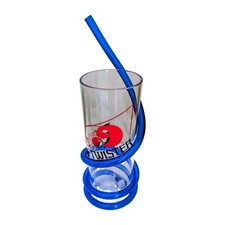 2 Mr Happy Kinder Kunststoff Becher mit wirbelndem Strohhalm Trinkbecher verschiedene Farben
