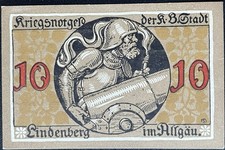 10 Pfennig Lindenberg 1917 serial note voucher emergency money #16.02.d