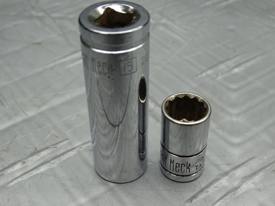 Винтажные головки с отличным грифом 3/8 дюйма для глубокого колодца 15 мм и 12 мм SK12M / 2037 - Изображение 3 из 4