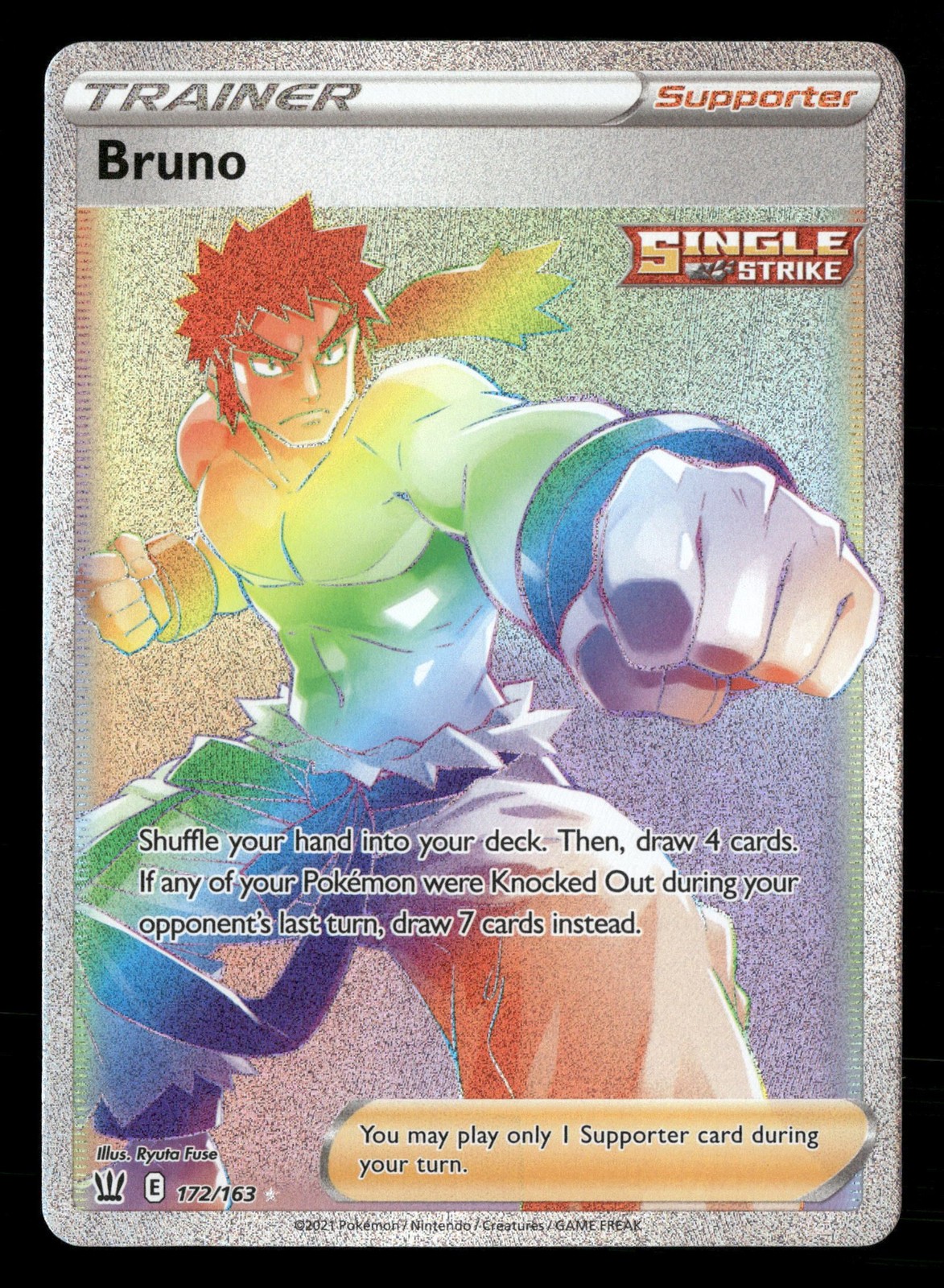 Bruno - 172/163 - Secret Rare - Battle Styles - Pokemon Card - NM/M