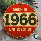 Vintage 1966 Tin Metal Signs Home Décor 8x8 Inch /Red & Teal Retro Wall Decor/Ma