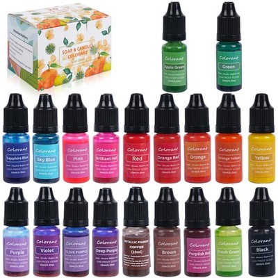 BLESTALIDO 20 Vibrant Colors Candle Dye - Highly Concentrated Liquid 20 color 