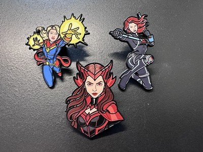 3 x Wanda Black Widow Capt Marvel Emaille Pin Anstecker Marvel Universum MCU Brosche #2