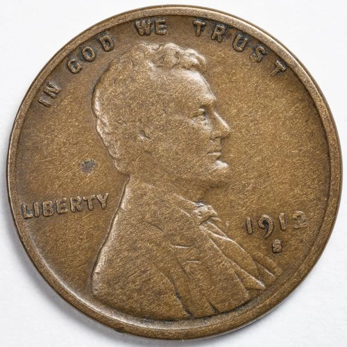 1912-S Lincoln Wheat Penny San Francisco Mint Fine (F)