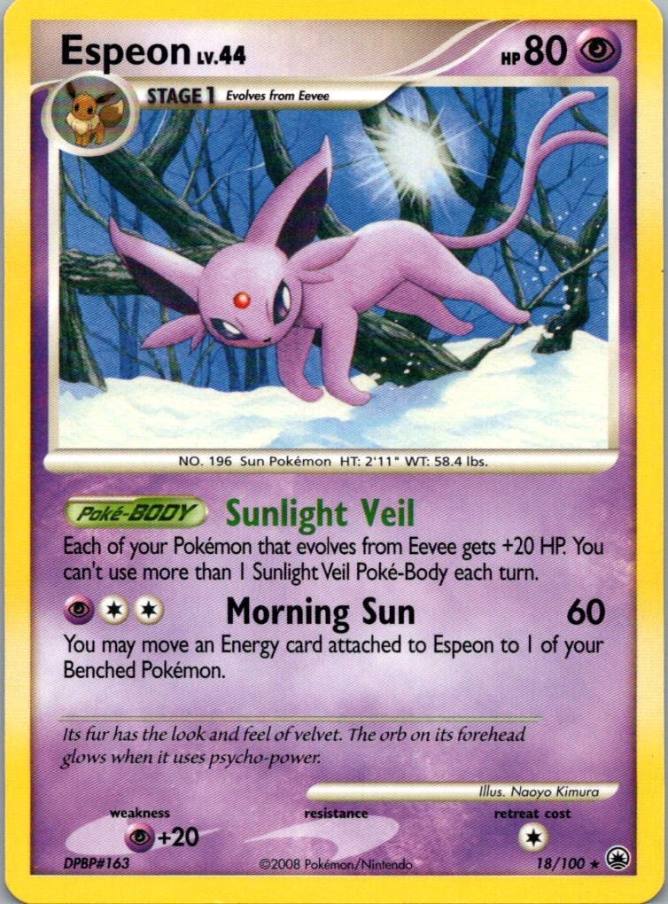 Pokemon TCG Espeon 18/100 Majestic Dawn LP