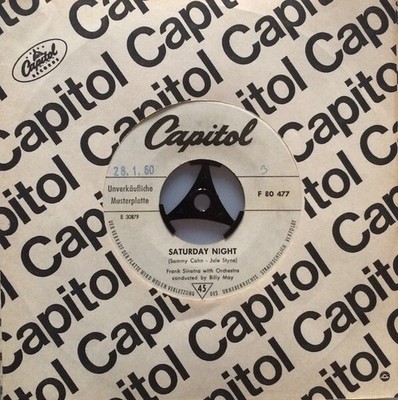 FRANK SINATRA - Saturday Night / Cheek To Cheek, white label PROMO, F 80477
