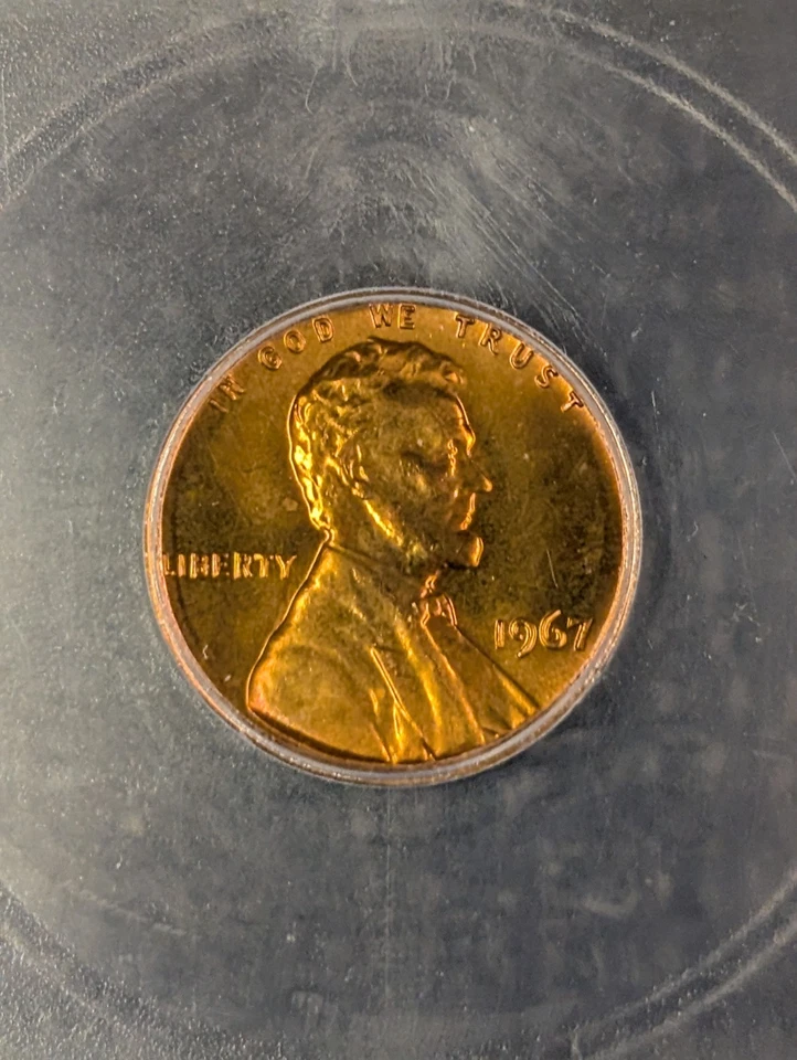 1967 SMS MS 69 RD Lincoln Memorial Cent ICG -Special Mint Set 1c New White Label - Image 3 of 4