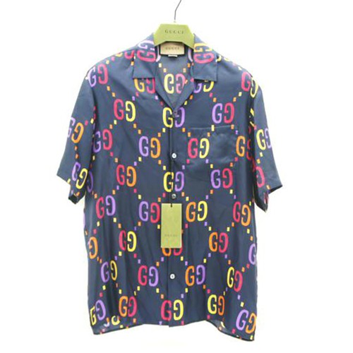 For Men GUCCI GUCCI GG Print Silk Shirt AB Rank 67 Used