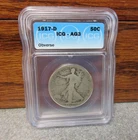 1917-D Walking Liberty Silver Half Dollar ICG : AG3 : LOW MINTAGE