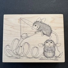 House Mouse Stampa Rosa Olive a Party Martini Glass Rubber Stamp 234