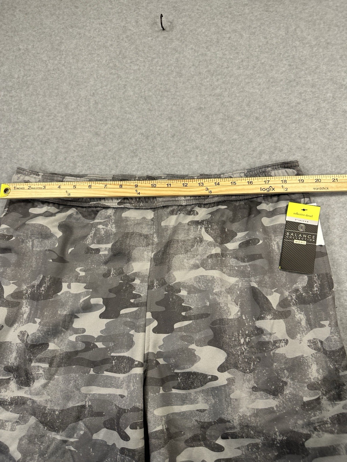 NWT Balance Collection Mens Athleisure Shorts Gray Camo XL Drawstring & Pockets thumbnail 5