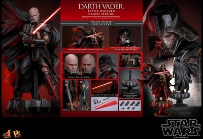 バイオハザード アリHollywood collectibles/hottoys Pre-order Hot Toys DX45 1/6 Darth Vader Battle Damaged